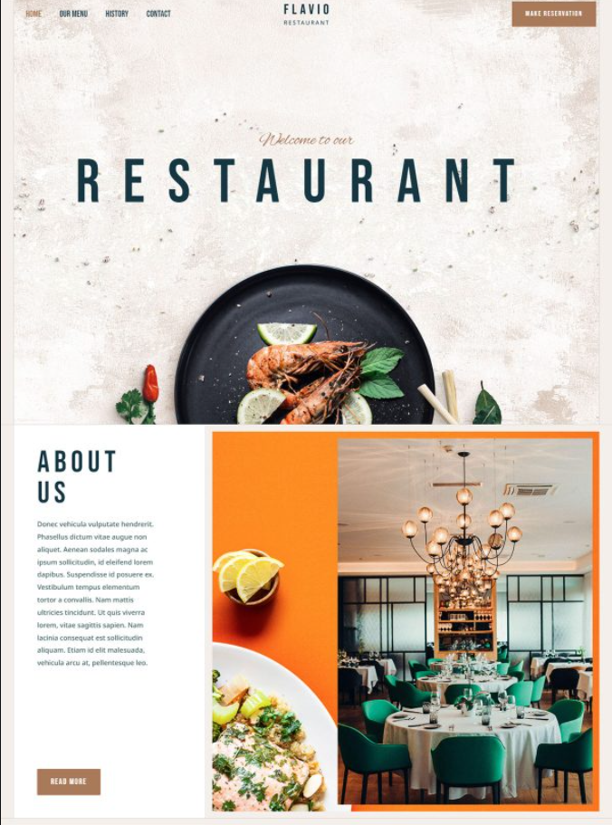 Flavio Restaurant Restaurant Web design
