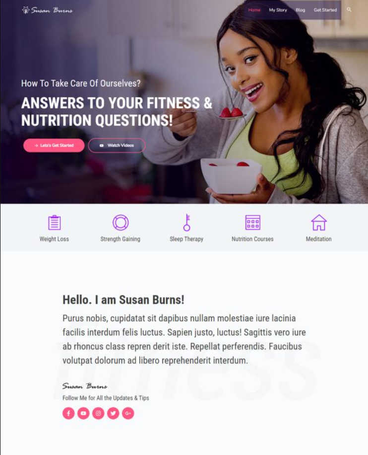 Health Coach Health Coach Web Design