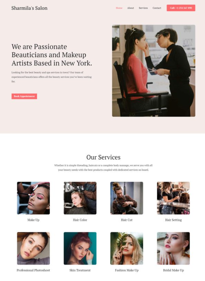 Salon & Spa Salon & Spa Web Design