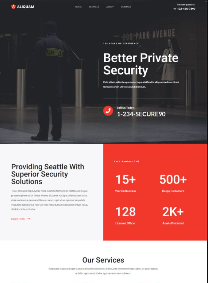 Security Services Security Services Web Design