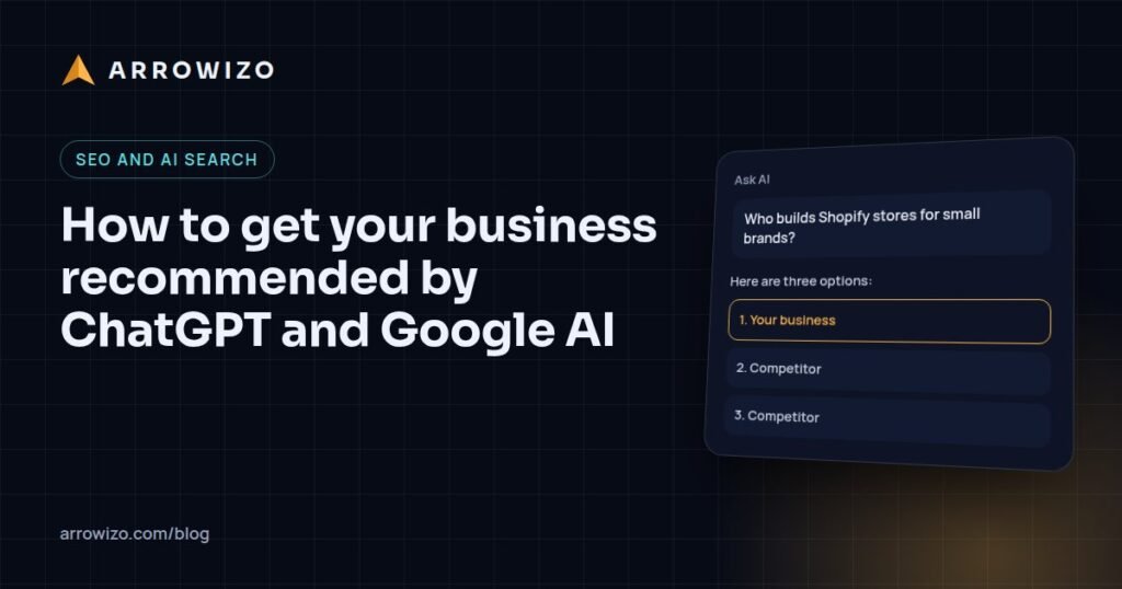 An AI answer recommending businesses, with your business listed first